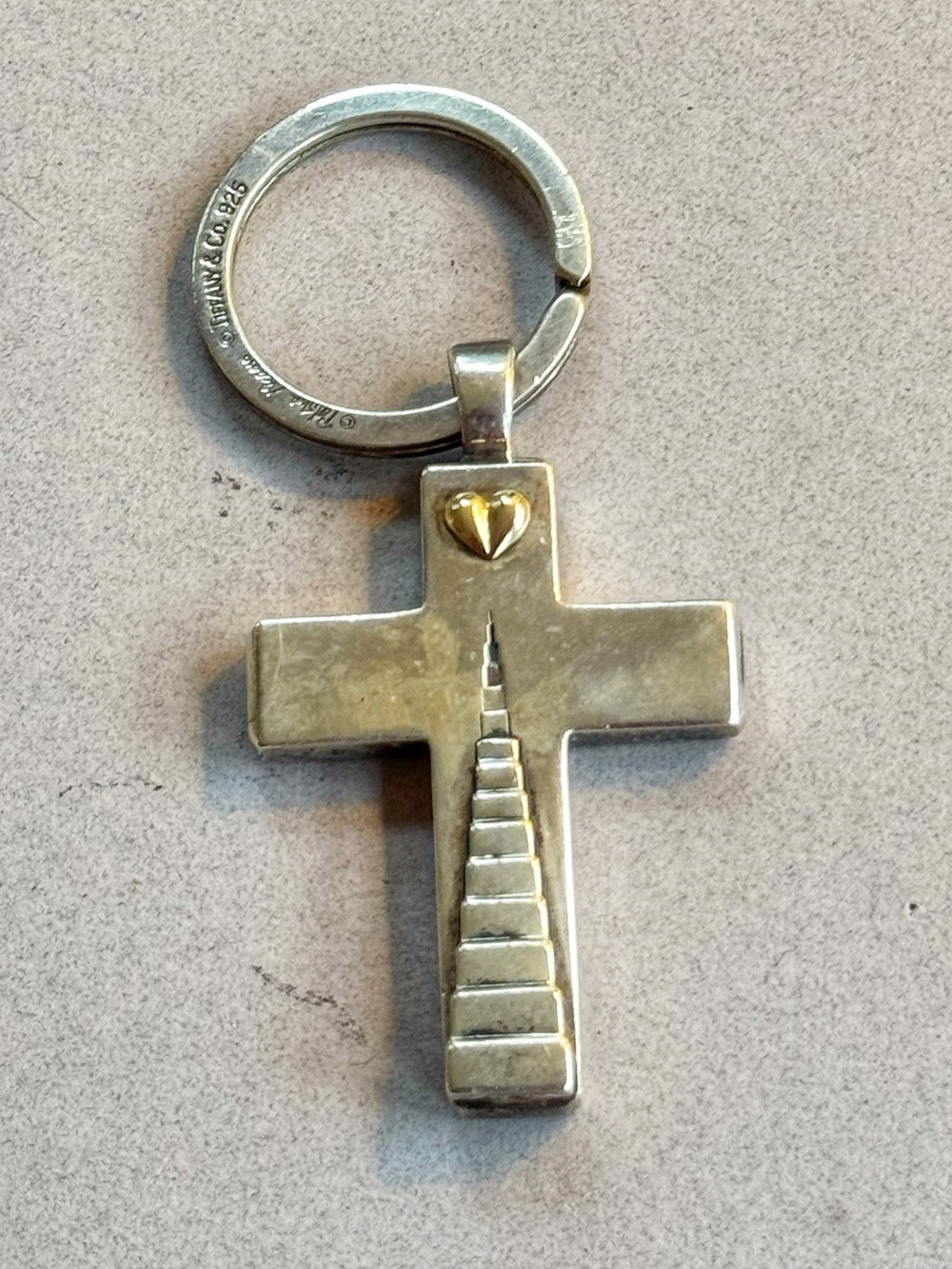 Tiffany & Co. Paloma Picasso Cross Keyring (Pendant in Silver and 14K Gold
